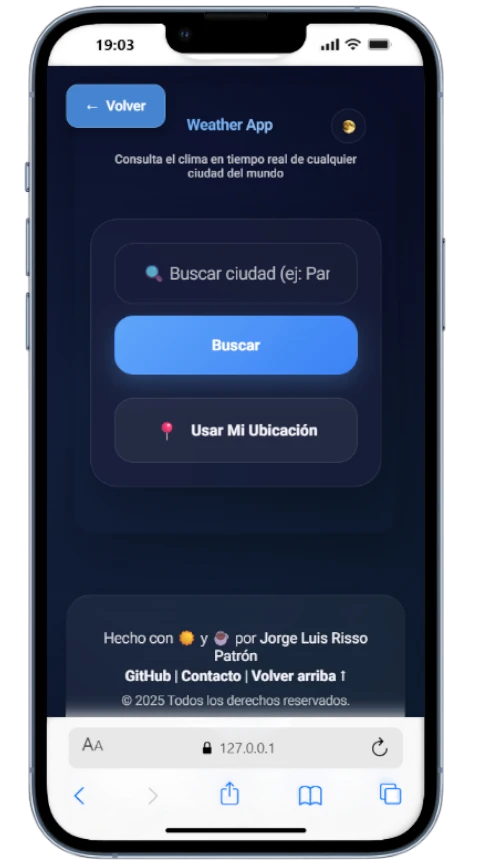 Weather App - Vista Secundaria